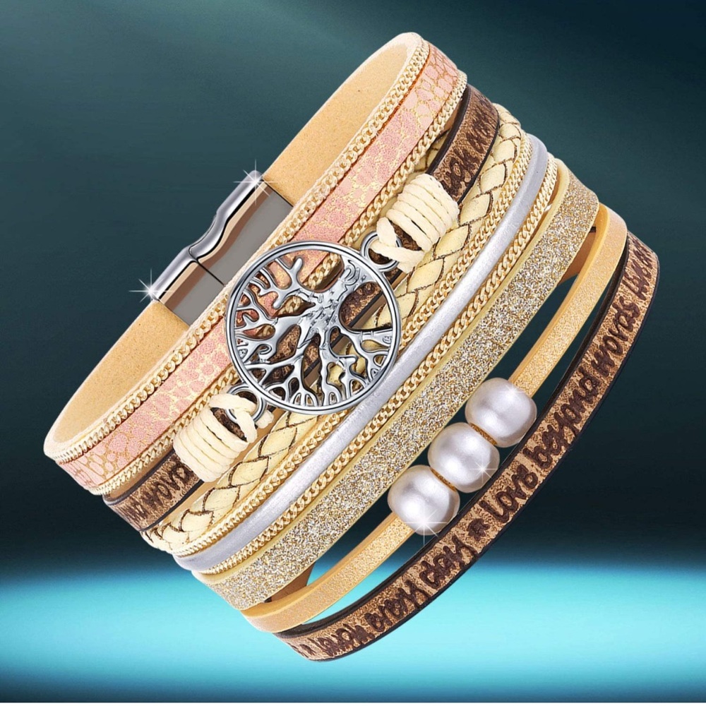 Inspirational Tree of Life Leather Wrap Bracelet